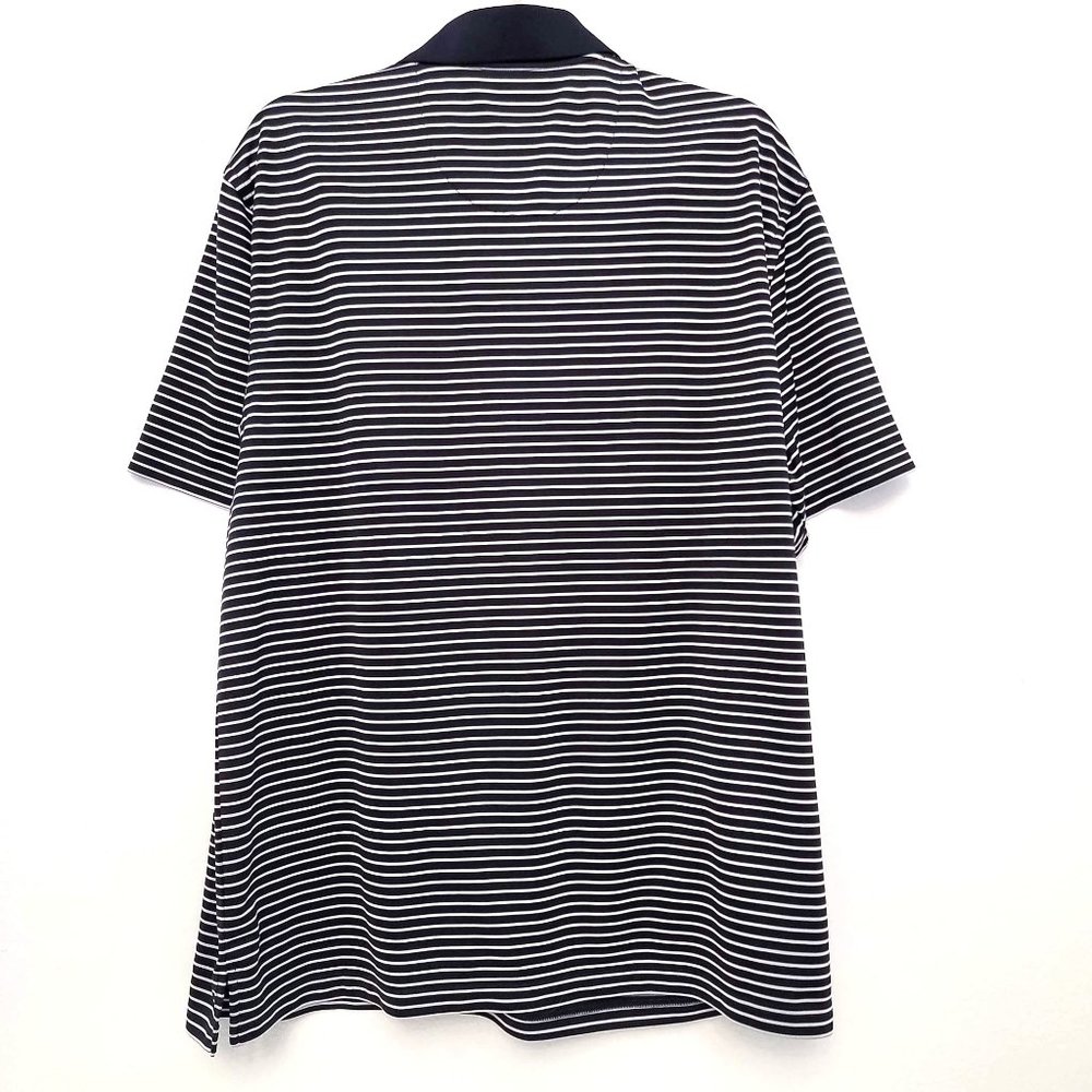 PGA Tour Midnight Blue & White Striped Short Sleeve Polo Shirt Size XL - Picture 6 of 9